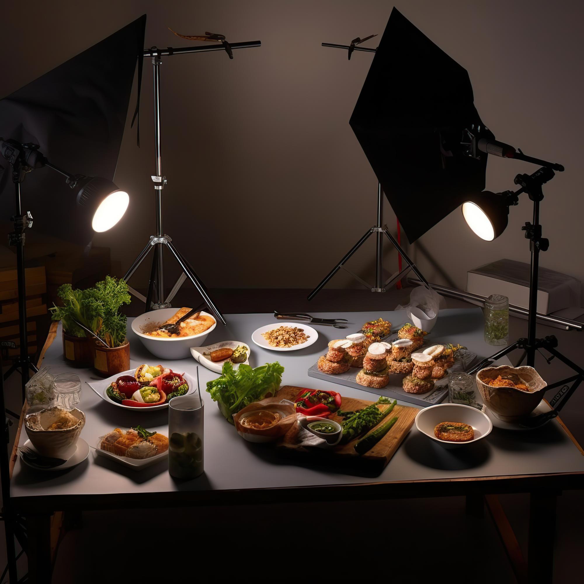 Studio setup with lights and camera